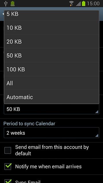 Press the required setting.