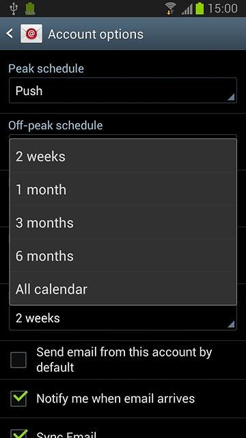 Press the required setting.