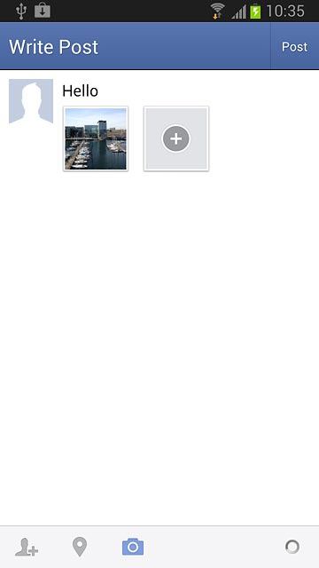 Key in text for the picture.Press Post.