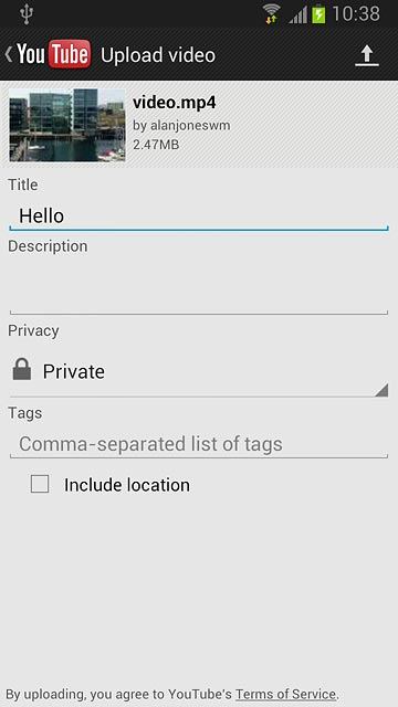 Press the upload icon.