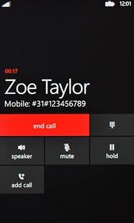 Press end call to end the call.