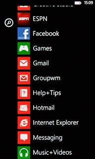 Slide your finger left on the display.Press Music+Videos.