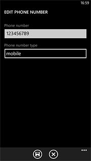 Press the field below Phone number type.