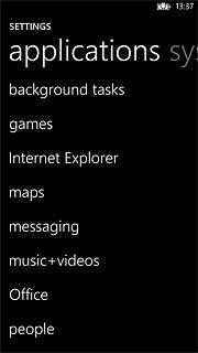 Drag your finger left on the display to find applications.