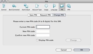 Highlight the field next to Current PIN code and key in your PIN.