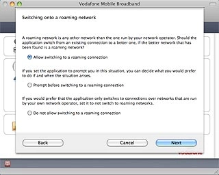 Highlight one of the following options:Allow switching to a roaming connection