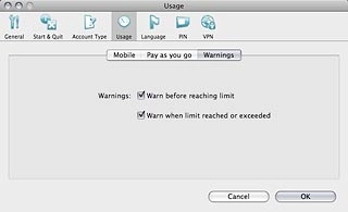 When the box is ticked (V), you'll receive a warning when the limit defined in step 2 is reached or exceeded.