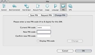 Highlight the field next to New PIN code and key in a new PIN.