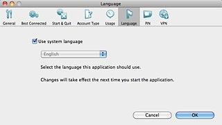 Click the box next to Use system language to turn off the setting.