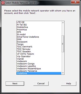 Highlight your operator on the list and click Next.