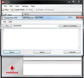 Highlight the message field and write the text message.