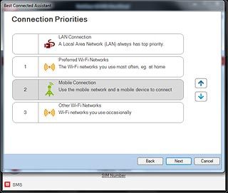 Click arrow up or arrow down to select the required position on the list.Repeat this step until all data connections are prioritised.