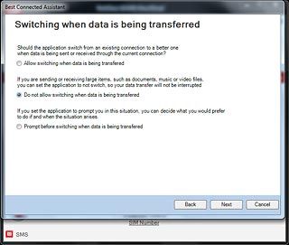 Do not allow switching when data is being transferred