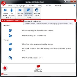 Click Debit/Credit card top-up.Follow the instructions on the screen to top up data.