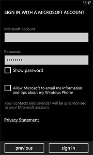 Press sign in.Wait a moment while your Microsoft account is activated.
