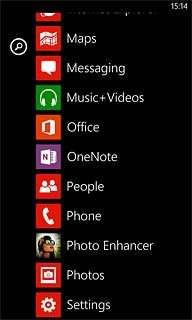 Slide your finger left on the display.Press Settings.