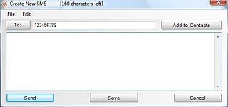 Highlight the message field and write the text message.