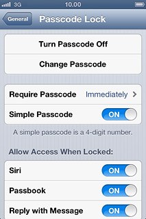 Press Turn Passcode Off.Key in your phone lock code.