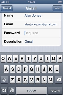 Press Password and key in the password for your email account at your email provider.