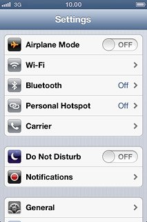 Press Personal Hotspot.