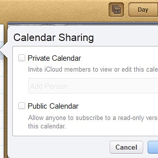 Select Private Calendar or Public Calendar.