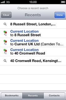 Press Recents.
