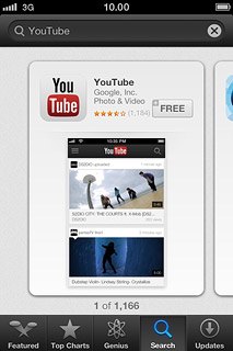 Press YouTube.