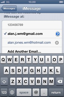 Key in the required email address and press return.
