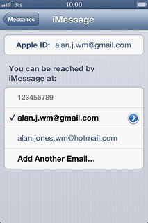 Press Messages to go back to the settings.