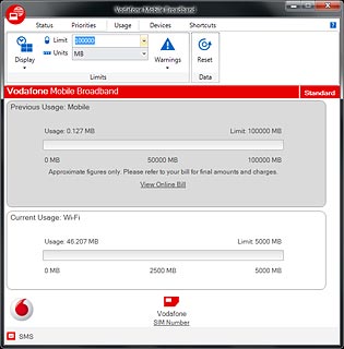 Highlight the field next to Limit.Key in the required amount of data.