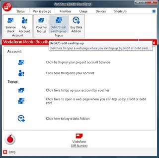 Click Debit/Credit card top-up.Follow the instructions on the screen to top up data.
