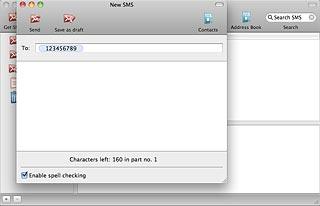 Click the message field and write the text message.