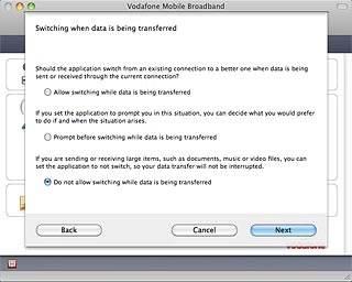 Do not allow switching while data is being transferred