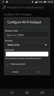 Press the field below Password and key in the required password.