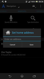 If it's the first time you use the function:Key in your home address and press Save.