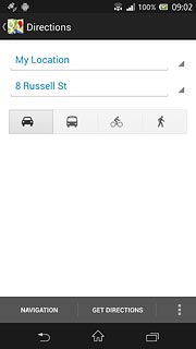 Press the required mode of transportation.