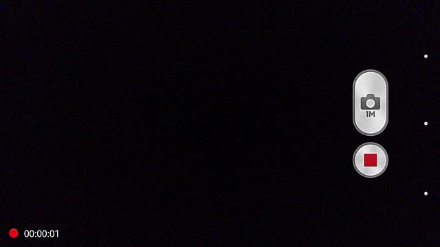 Press the stop icon to stop recording.The video clip is automatically saved.