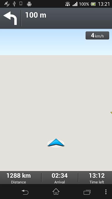 The travel time is displayed at the bottom of the display.Follow the verbal instructions or the instructions on the display to go to the selected destination.