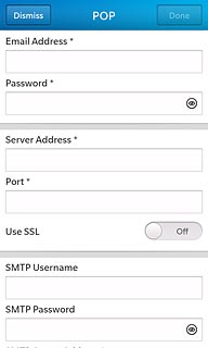 Press the field below SMTP Password and key in the password for your email account at your email provider.Please note that if you're using Vodafone's outgoing server, you have to leave the username and password fields empty.