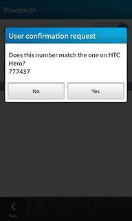 Check that the same access code is displayed on both devices and press Yes.