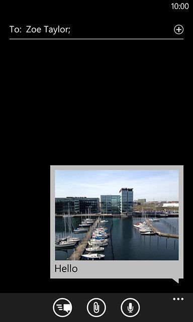 Press the send icon when you've finished your picture message.