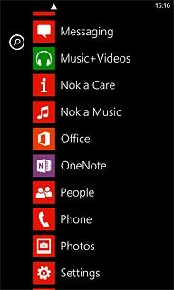Slide your finger left on the display.Press Settings.