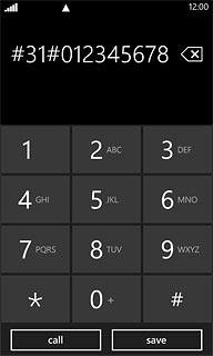 Example: #31#012345678Press call.