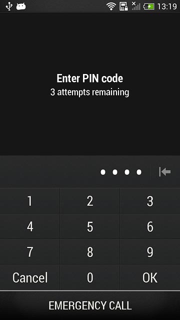 Key in your PIN and press OK.If your phone rejects the SIM:Contact your distributor or service provider where you bought your phone.