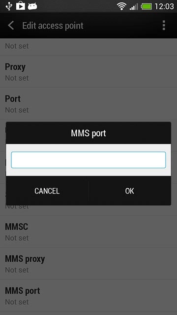 Key in 8080 and press OK.