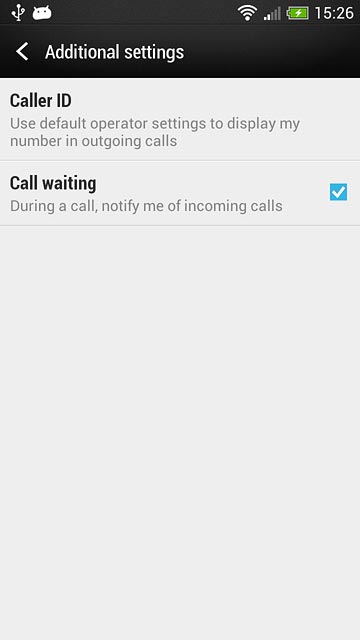The current settings are displayed.Press Call waiting to turn the function on or off.