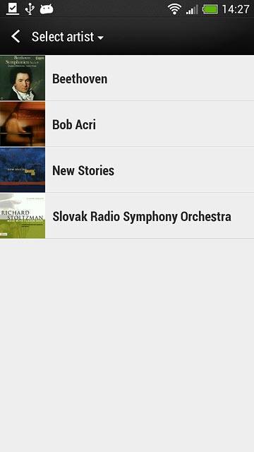 Press the drop down list at the top of the display.