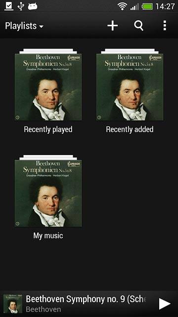 Press the drop down list at the top of the display.