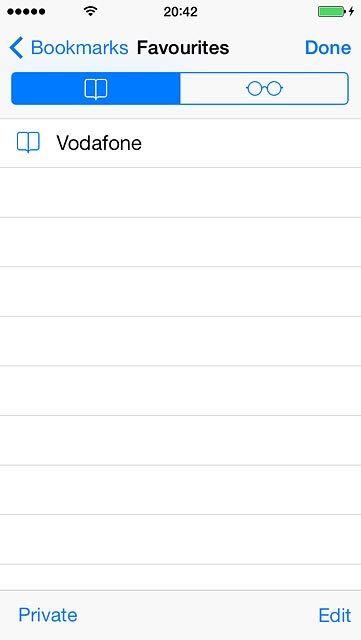 Press the required bookmark.