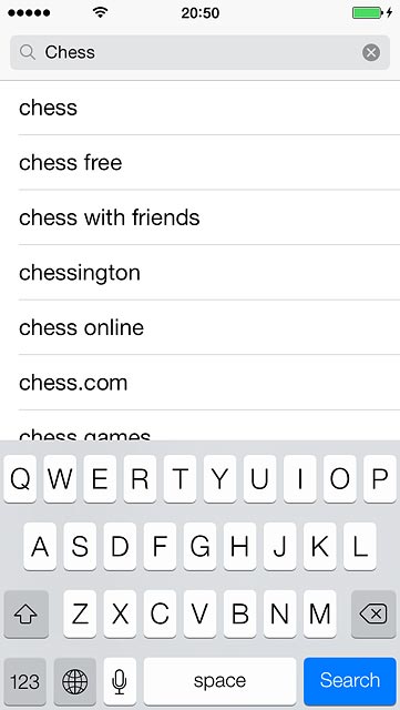 Key in the name of the required app and press Search.